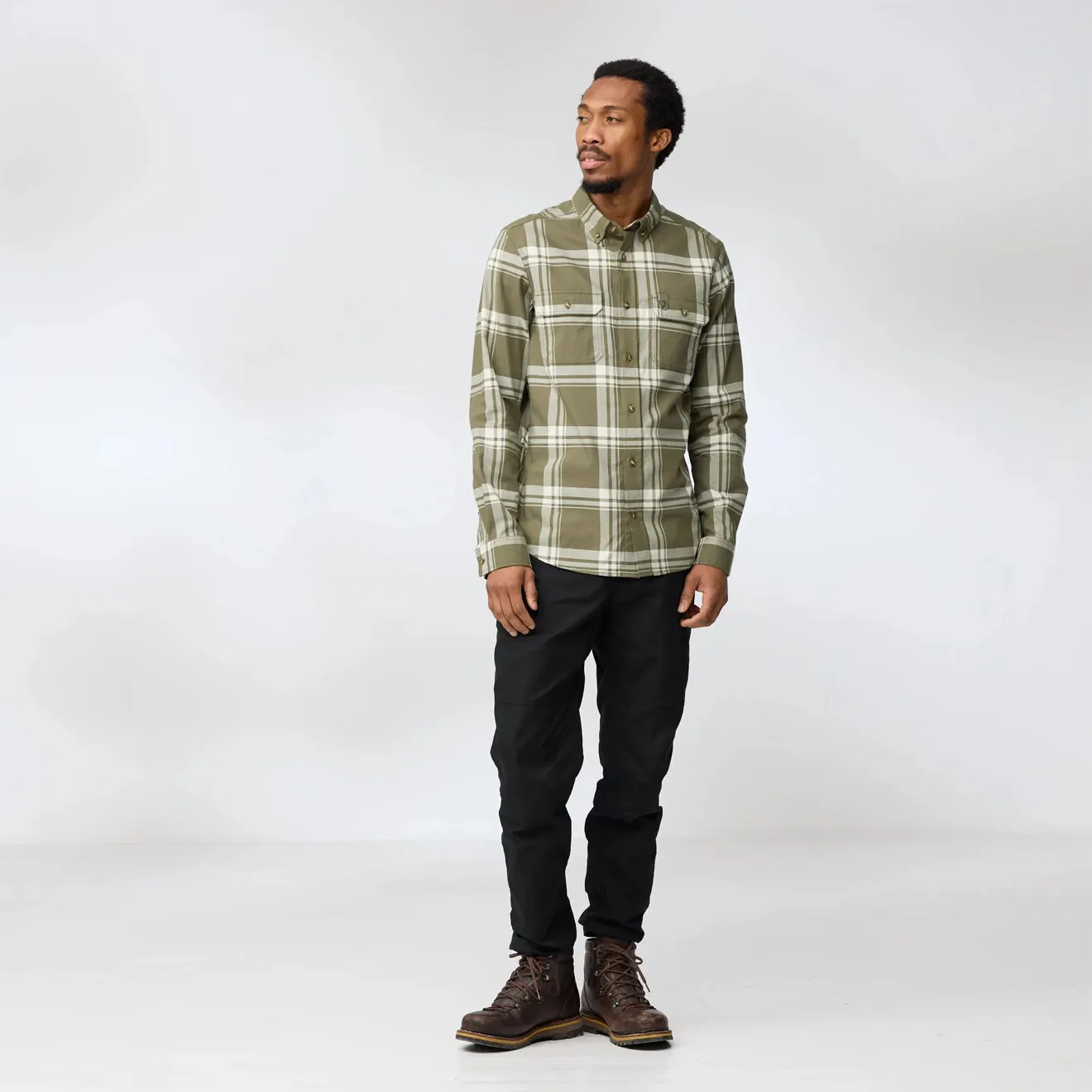 Customer Favorite Fjallraven Ovik Lite Flannel Shirt Laurel Green / Chalk White  Dont Miss Out!