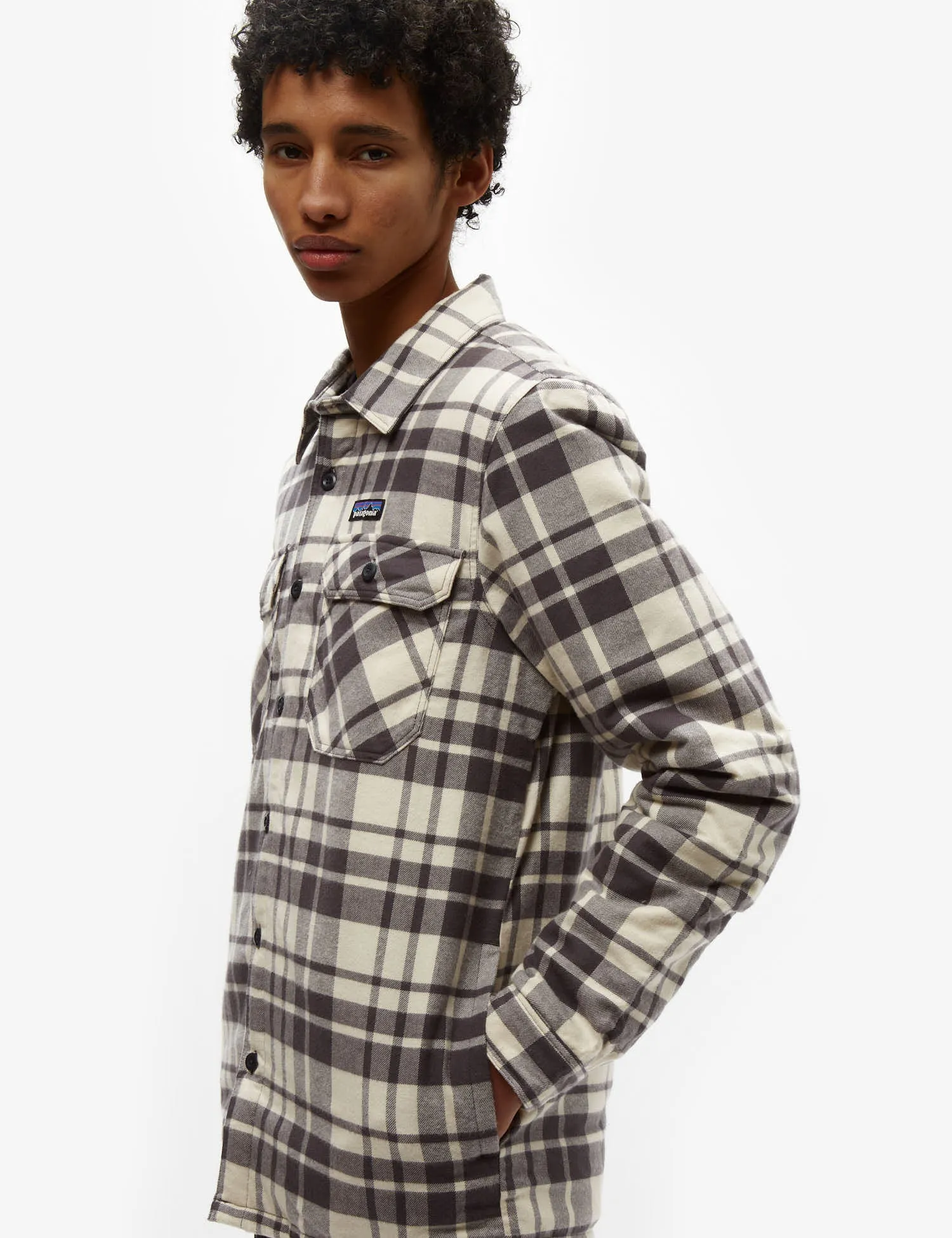 Customer Favorite Patagonia Insulated Fjord Flannel Shirt Ice Caps - Smoulder Blue  Ends Soon!