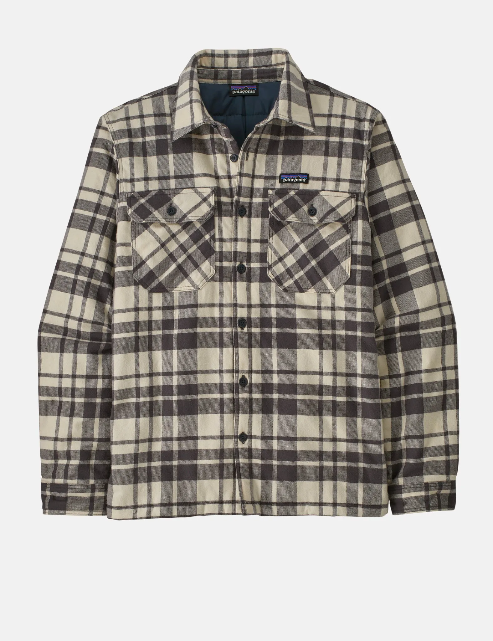 Customer Favorite Patagonia Insulated Fjord Flannel Shirt Ice Caps - Smoulder Blue  Ends Soon!