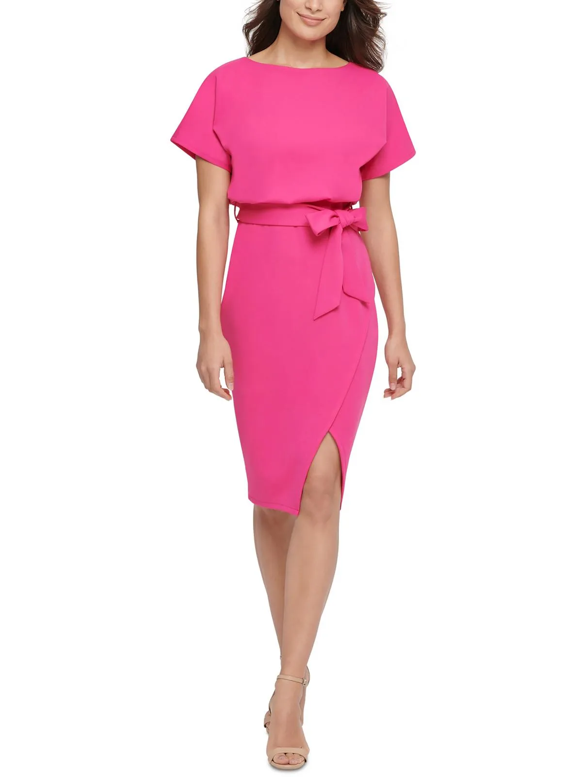 Customer Favorite Womens Blouson Split Wrap Dress  Today Only!