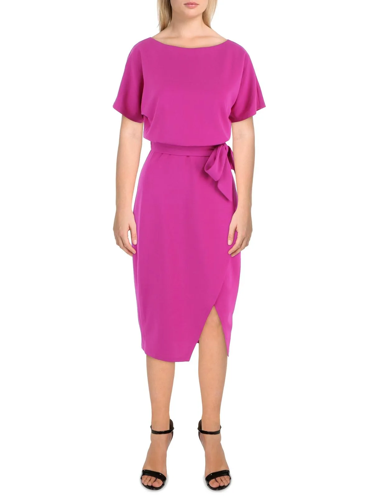 Customer Favorite Womens Blouson Split Wrap Dress  Today Only!