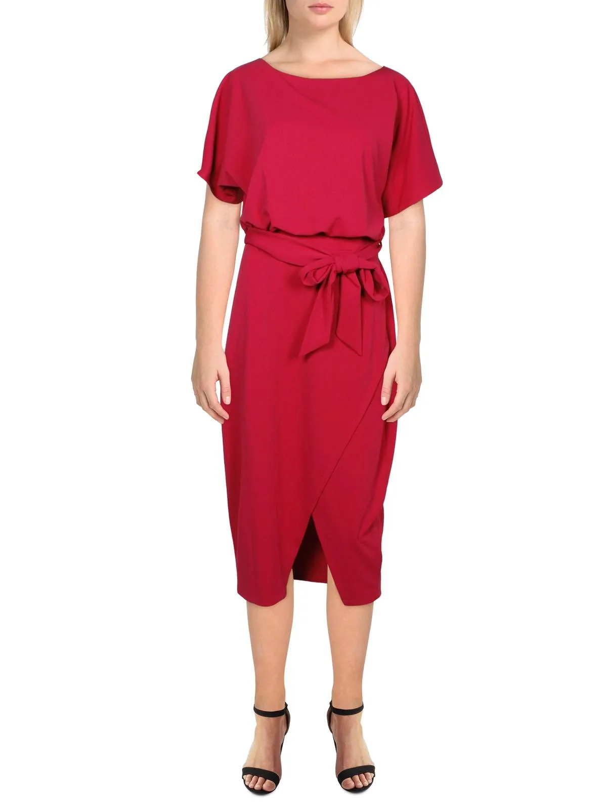 Customer Favorite Womens Blouson Split Wrap Dress  Today Only!