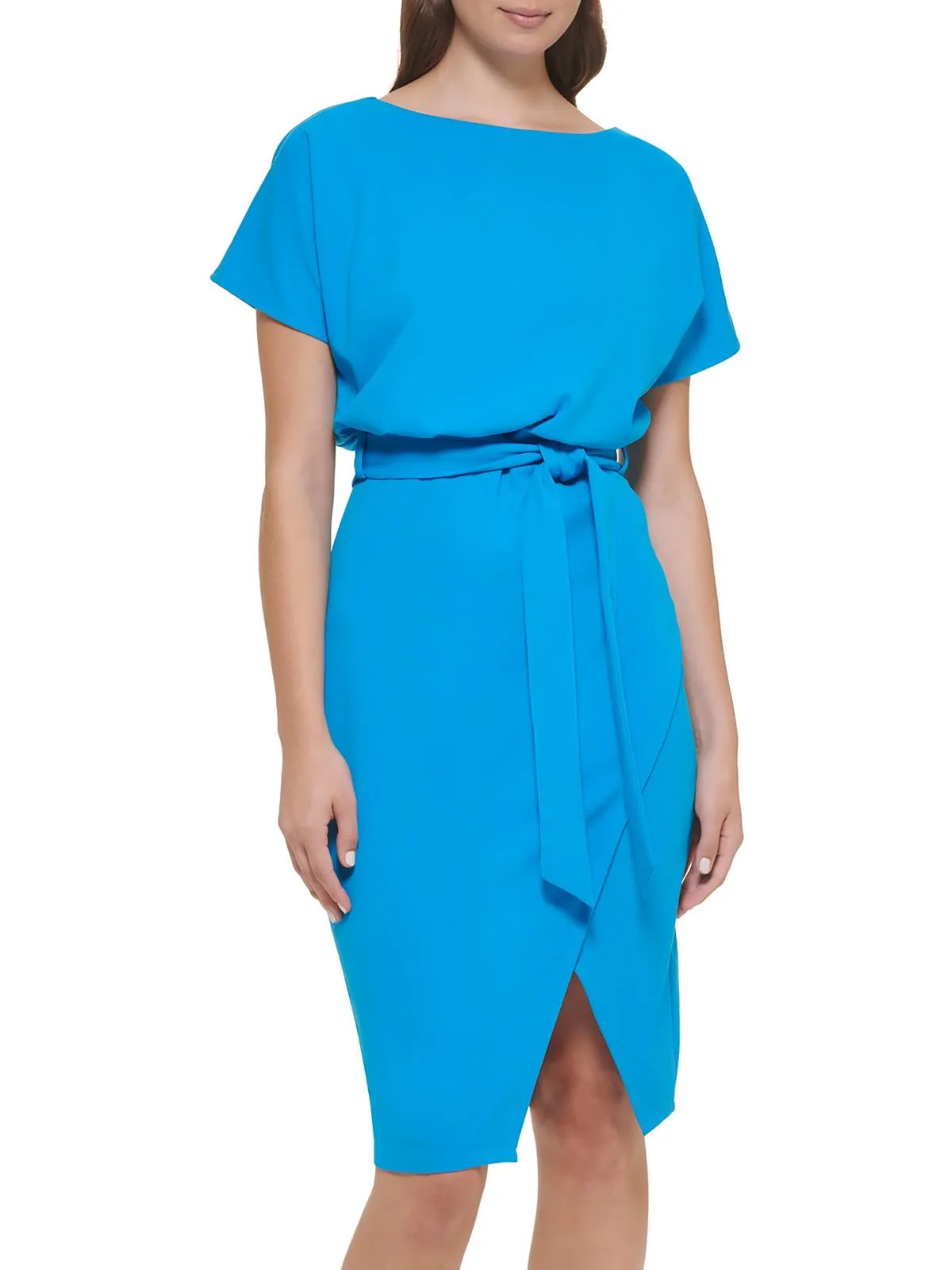 Customer Favorite Womens Blouson Split Wrap Dress  Today Only!