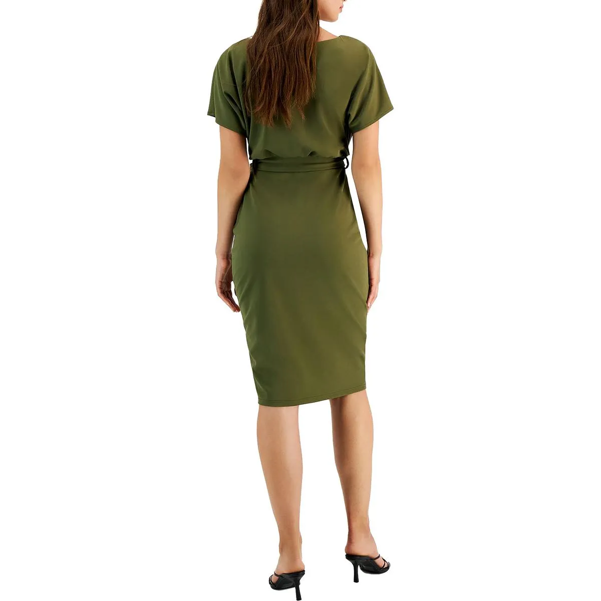 Customer Favorite Womens Blouson Split Wrap Dress  Today Only!