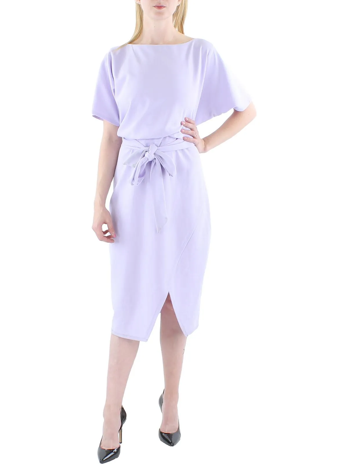 Customer Favorite Womens Blouson Split Wrap Dress  Today Only!