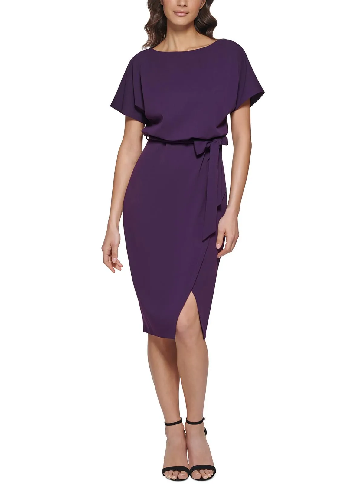 Customer Favorite Womens Blouson Split Wrap Dress  Today Only!