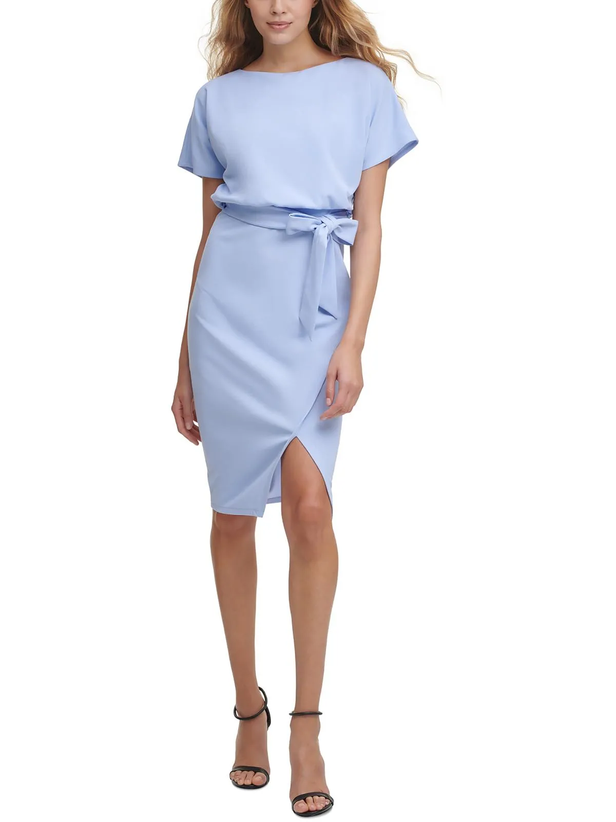 Customer Favorite Womens Blouson Split Wrap Dress  Today Only!