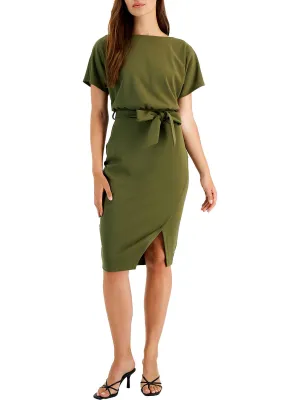 Customer Favorite Womens Blouson Split Wrap Dress  Today Only!