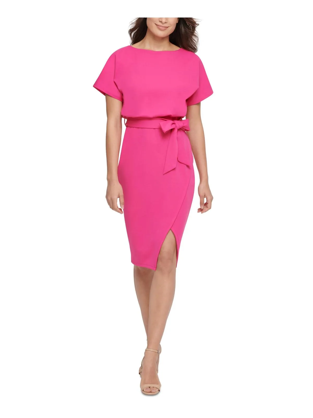 Customer Favorite Womens Blouson Split Wrap Dress  Today Only!