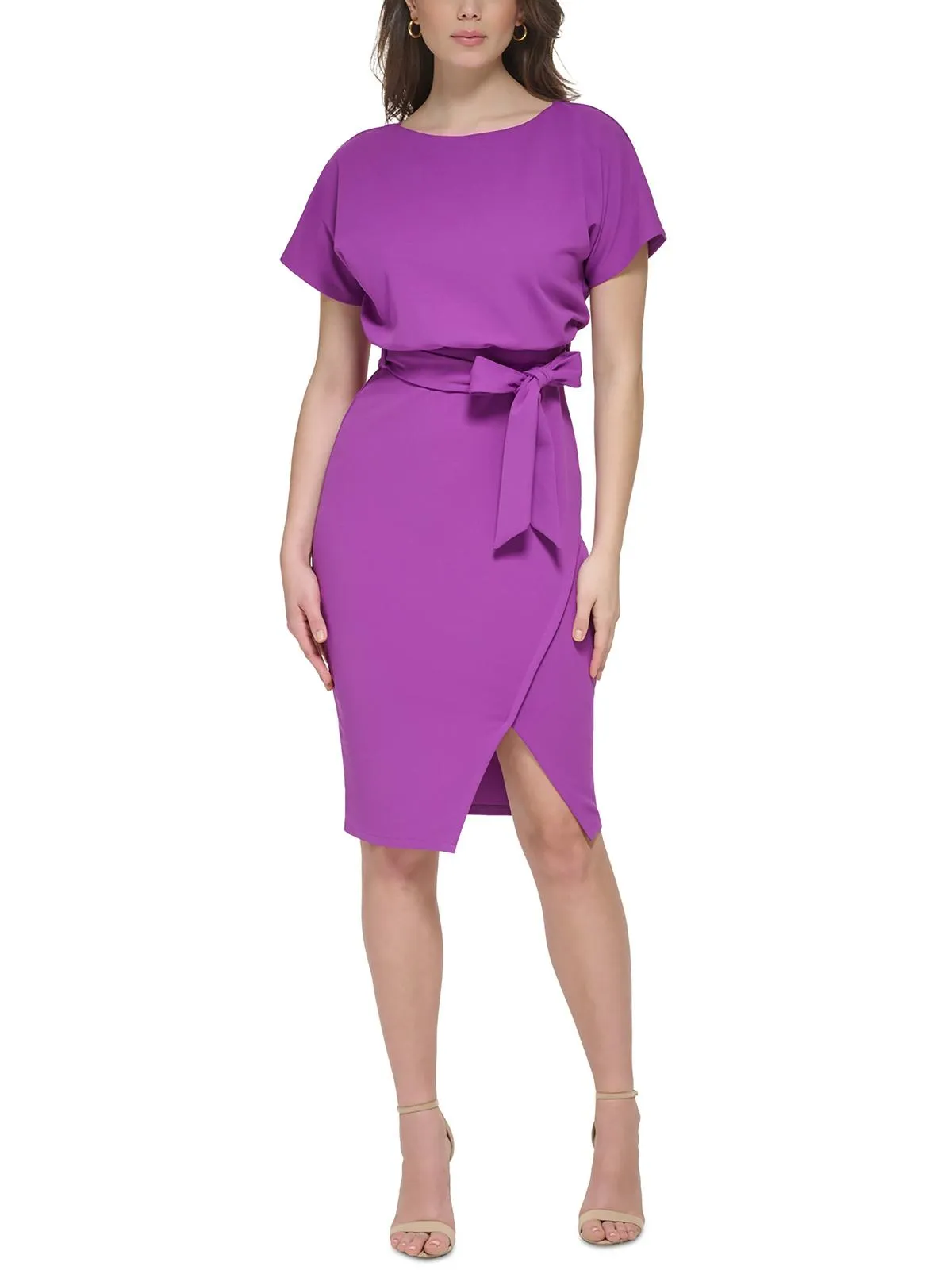 Customer Favorite Womens Blouson Split Wrap Dress  Today Only!
