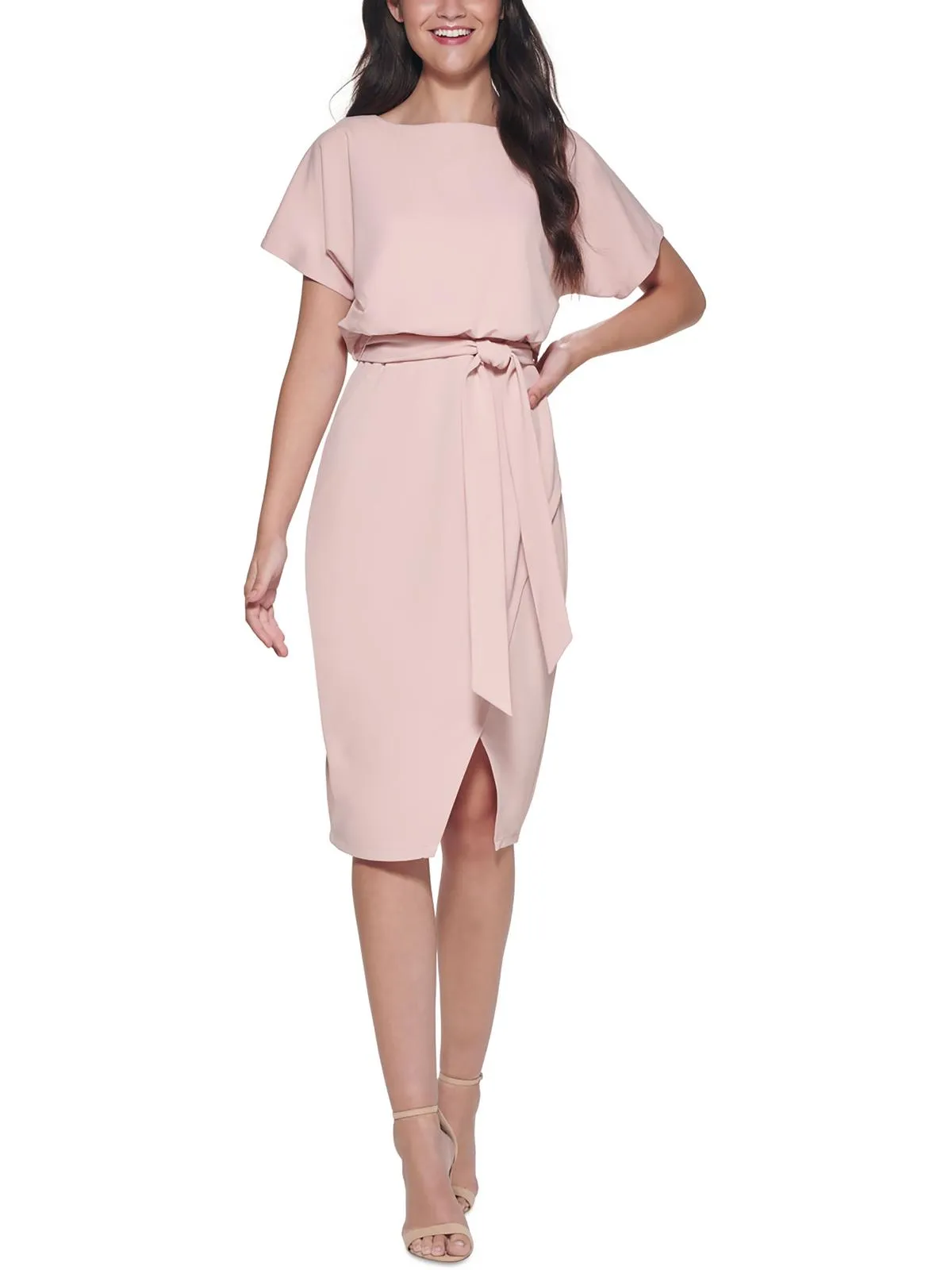 Customer Favorite Womens Blouson Split Wrap Dress  Today Only!