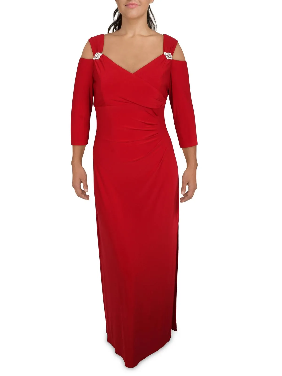Customer Favorite Womens Embellished Cold Shoulder Evening Dress  Limited Availability!