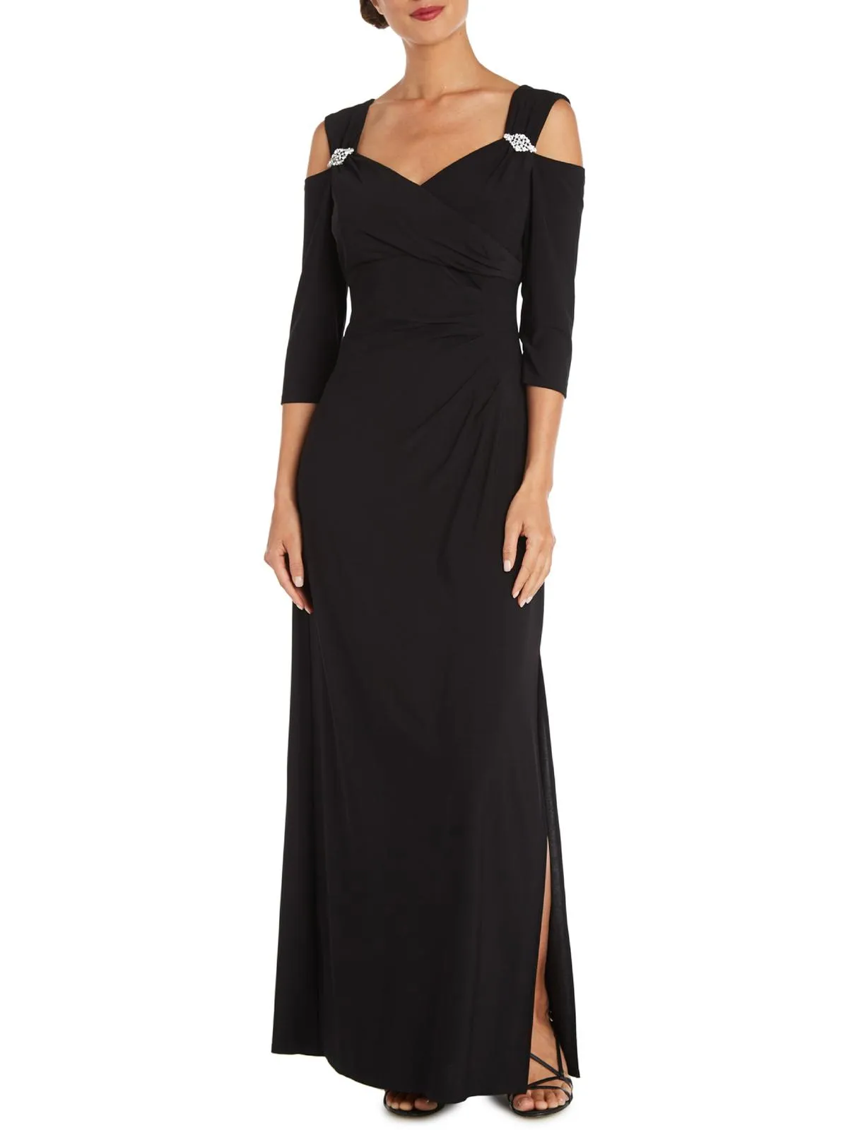 Customer Favorite Womens Embellished Cold Shoulder Evening Dress  Limited Availability!