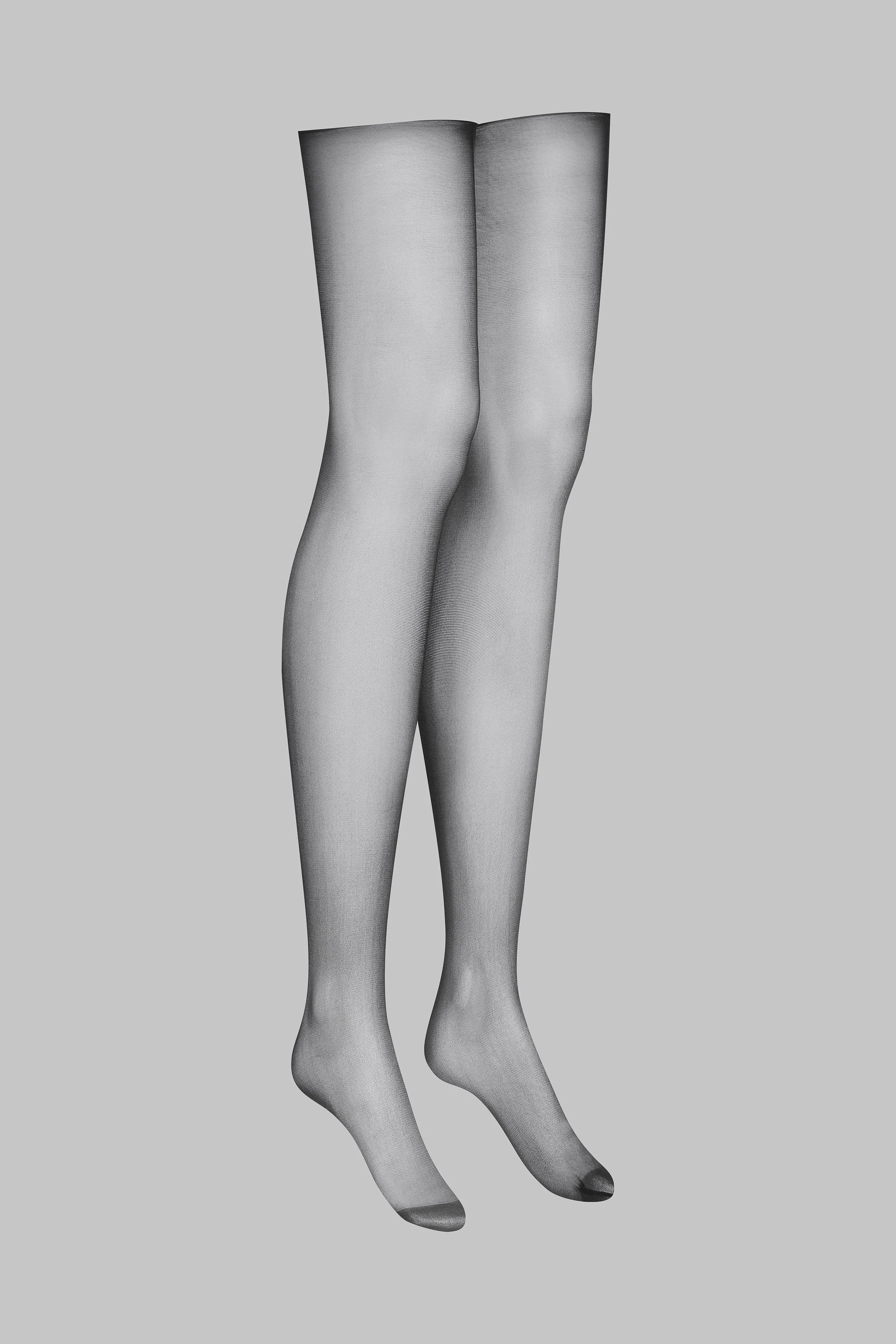 Cut and curled back seamed stockings with cross 20D - Les Coquetteries Maison Close