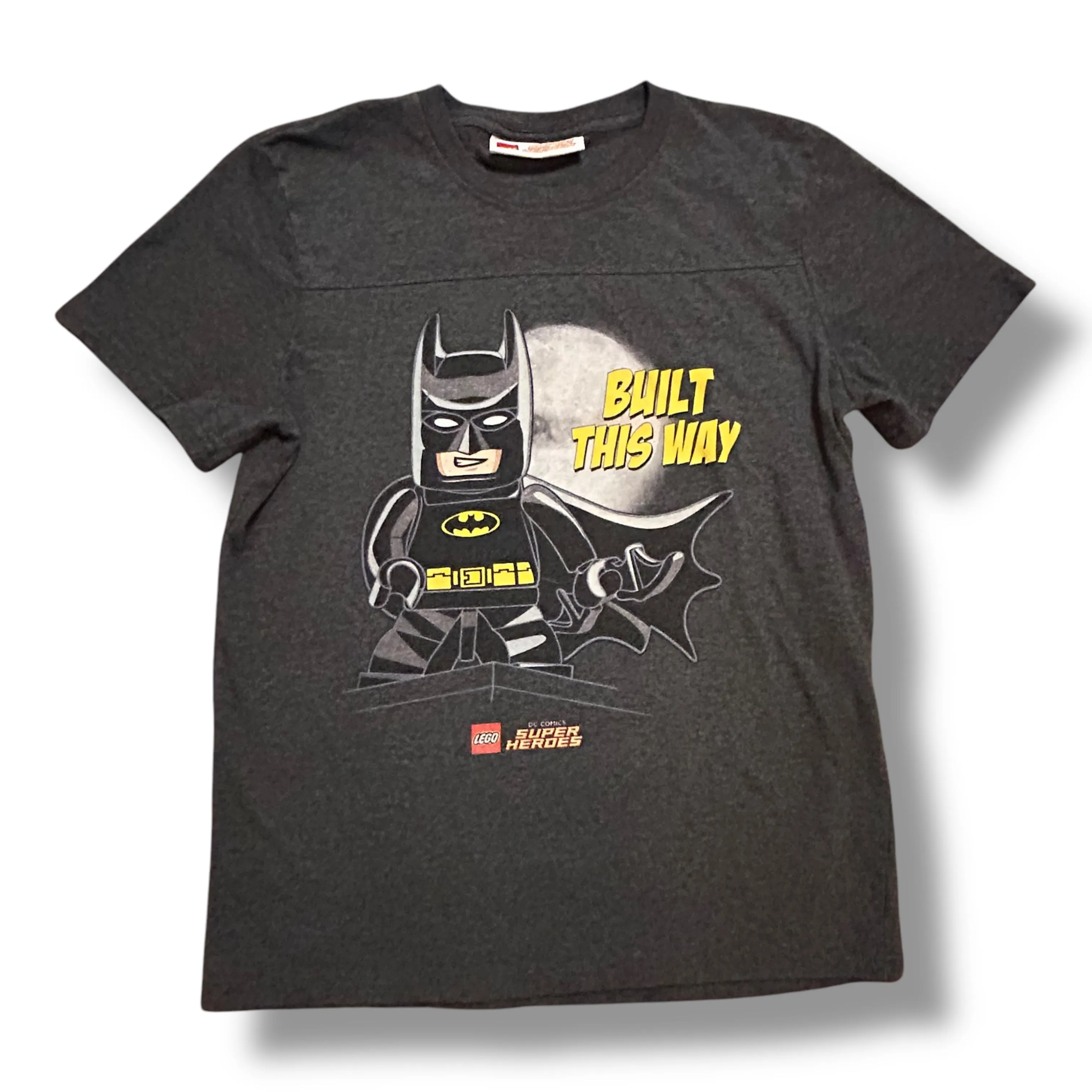 DC Comics Super Heroes Boys Size 10/12 Built This Way Lego Batman Tee