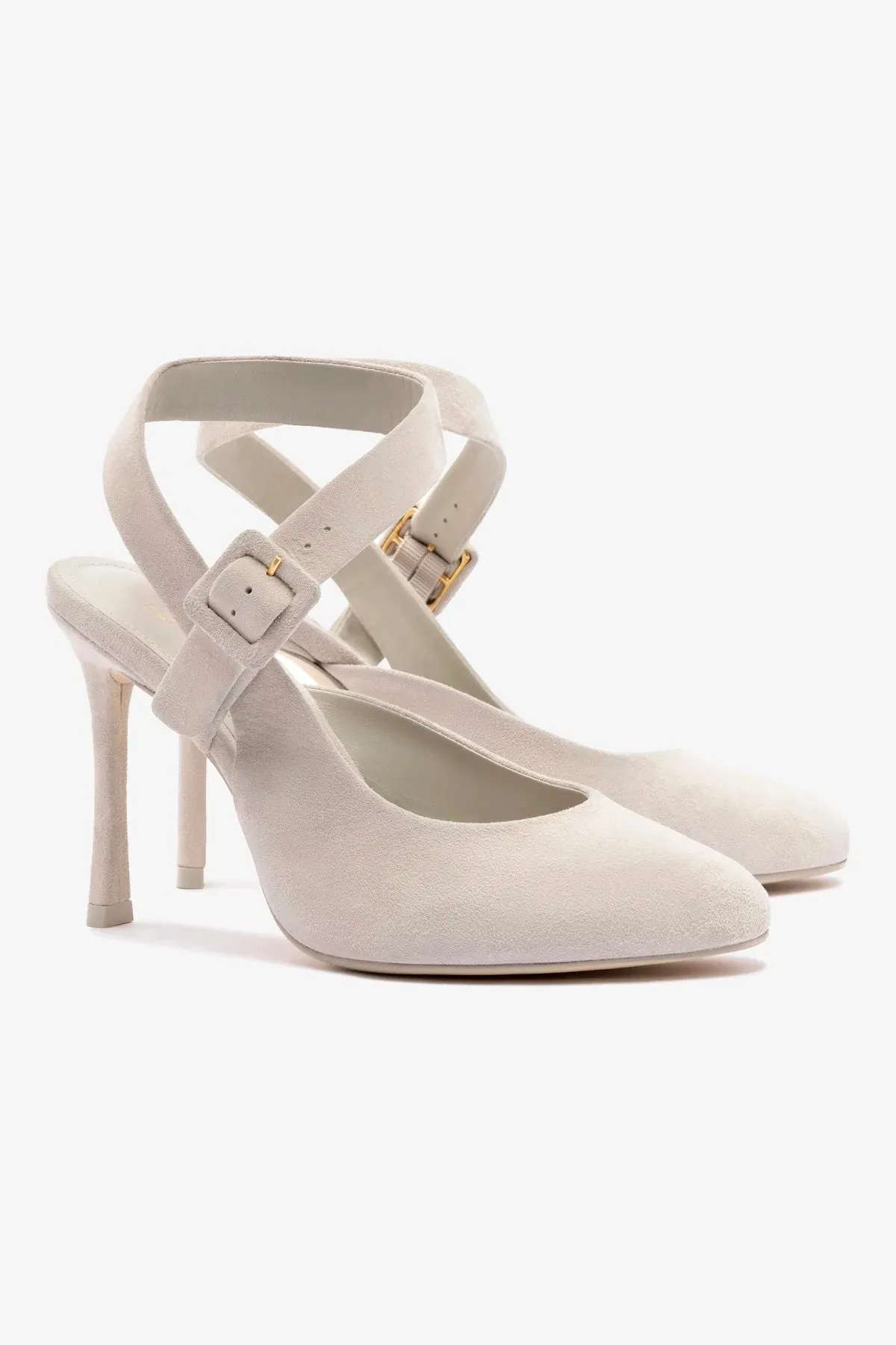 Deena By Larroud Pump In Mushroom Grey Suede