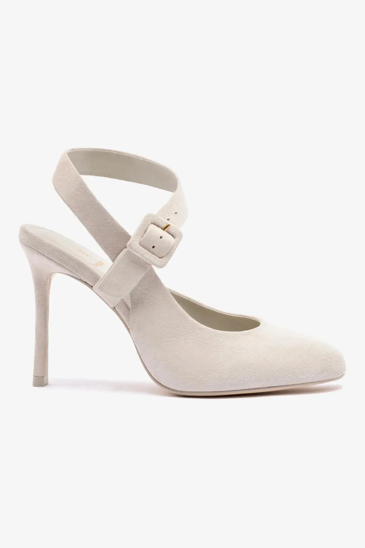 Deena By Larroud Pump In Mushroom Grey Suede