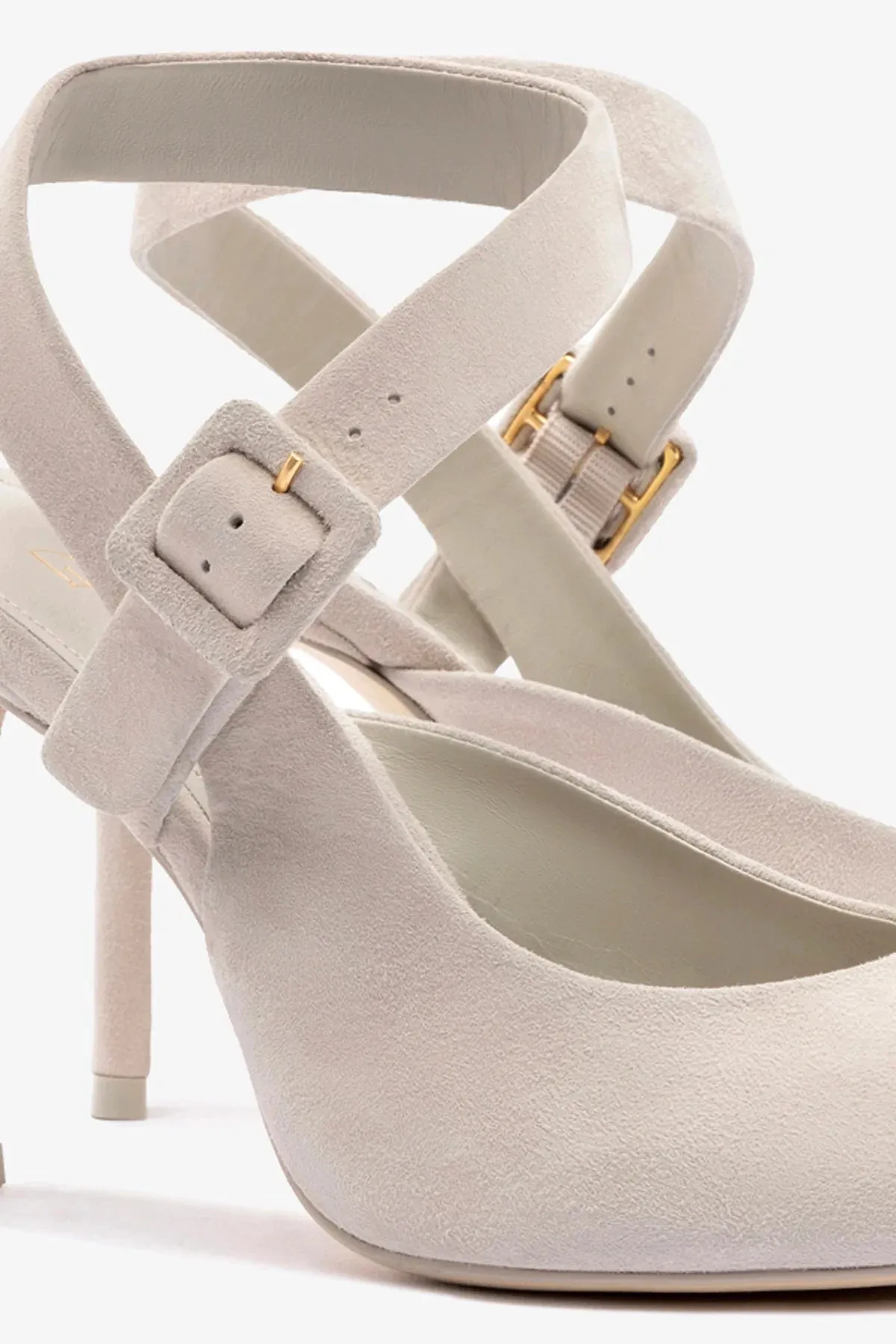 Deena By Larroud Pump In Mushroom Grey Suede