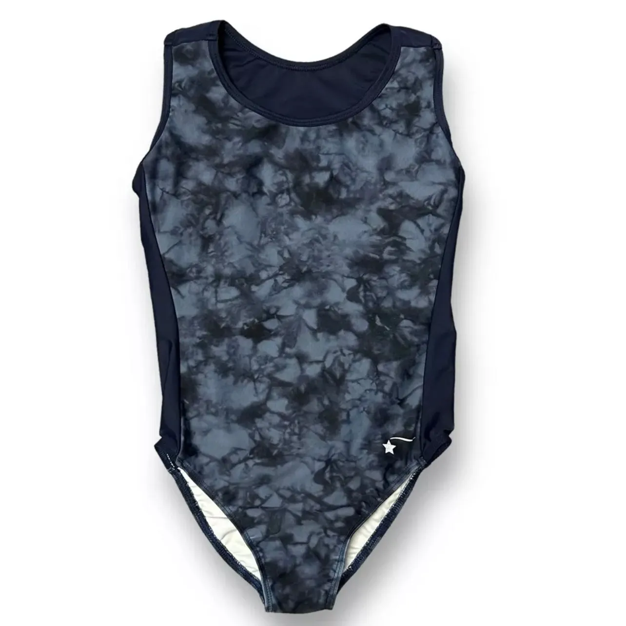 Destira Youth Girl Dance Leotard Size 10/12 Blue Tie Dye Racerback