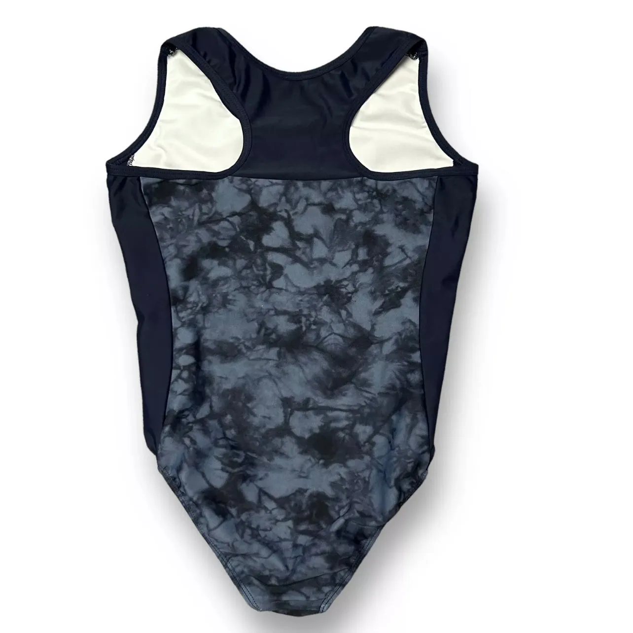 Destira Youth Girl Dance Leotard Size 10/12 Blue Tie Dye Racerback