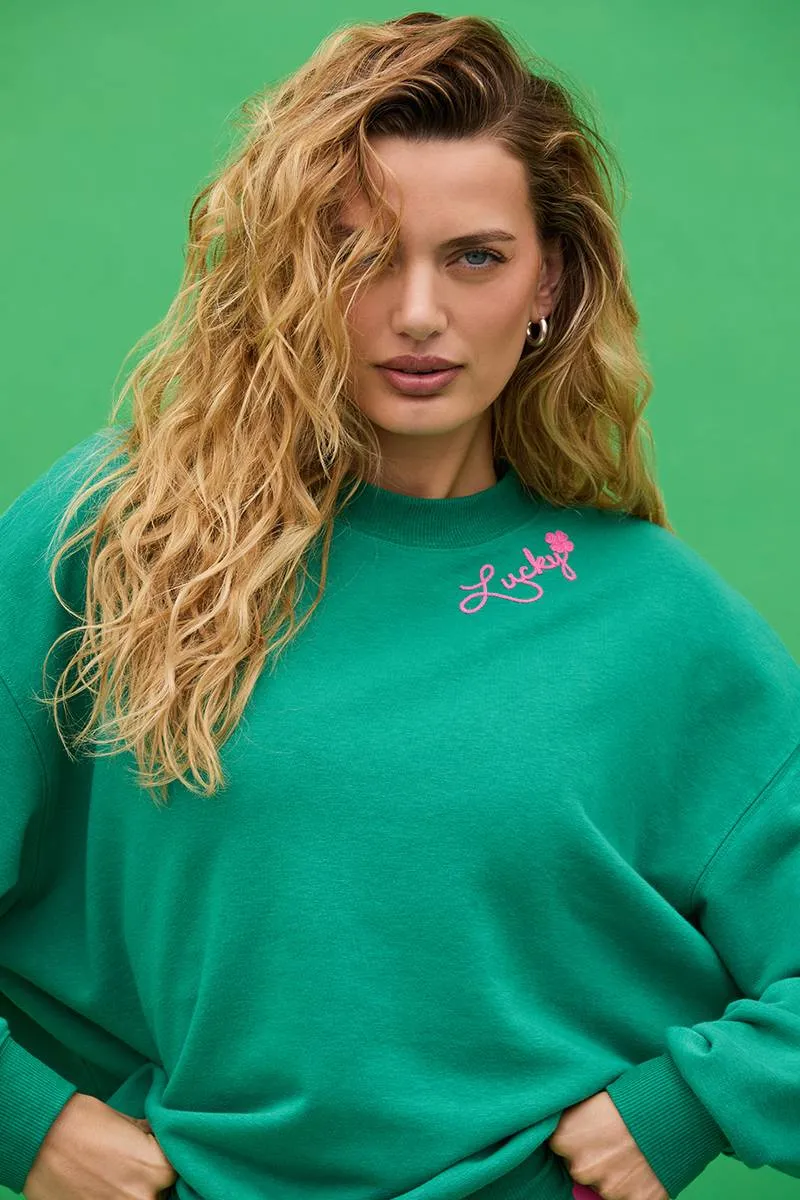 Devyn Oversized Sweatshirt Lucky Clover Beach Riot