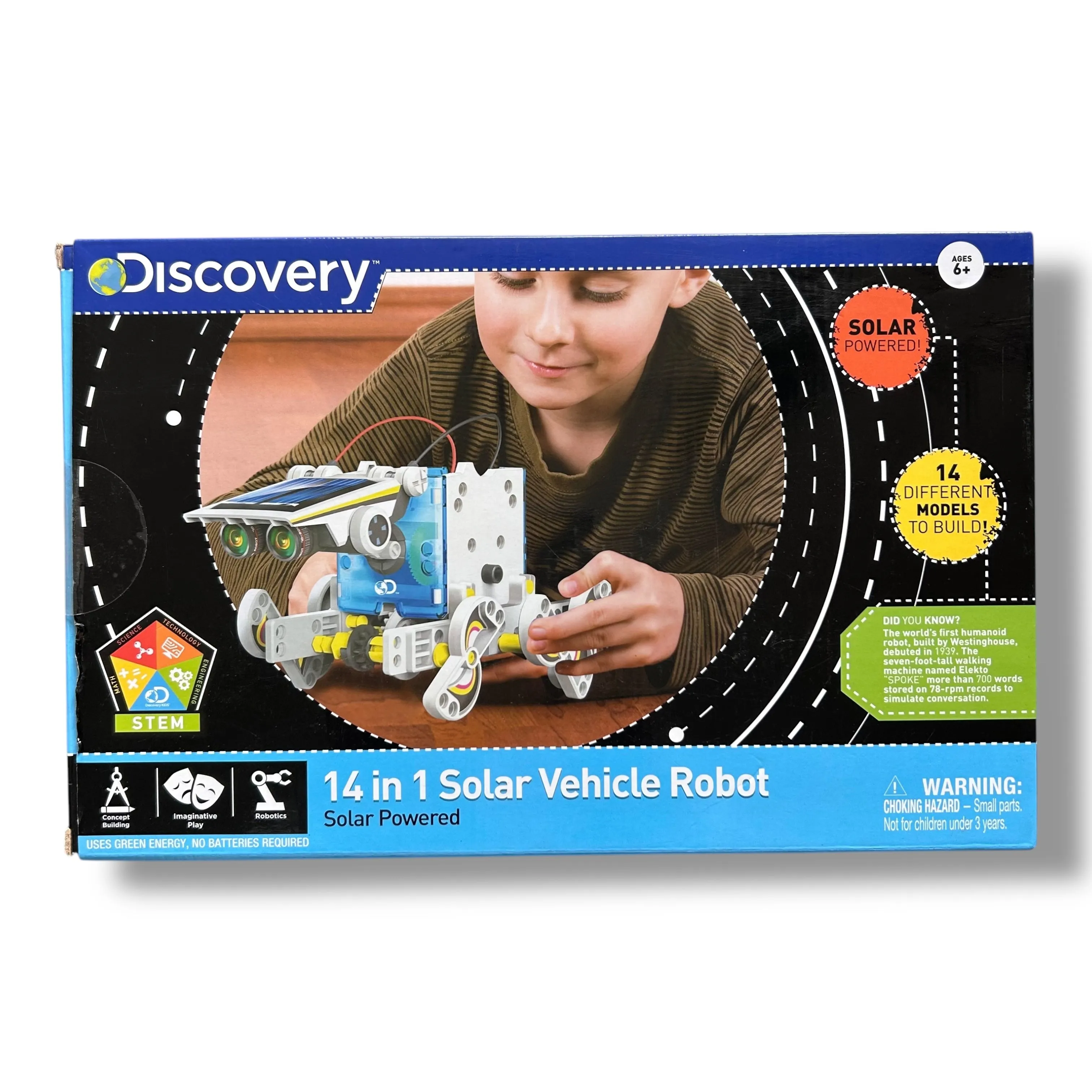 Discovery 14-in-1 Solar Powered Vehicle Robot Educational STEM Building Kit