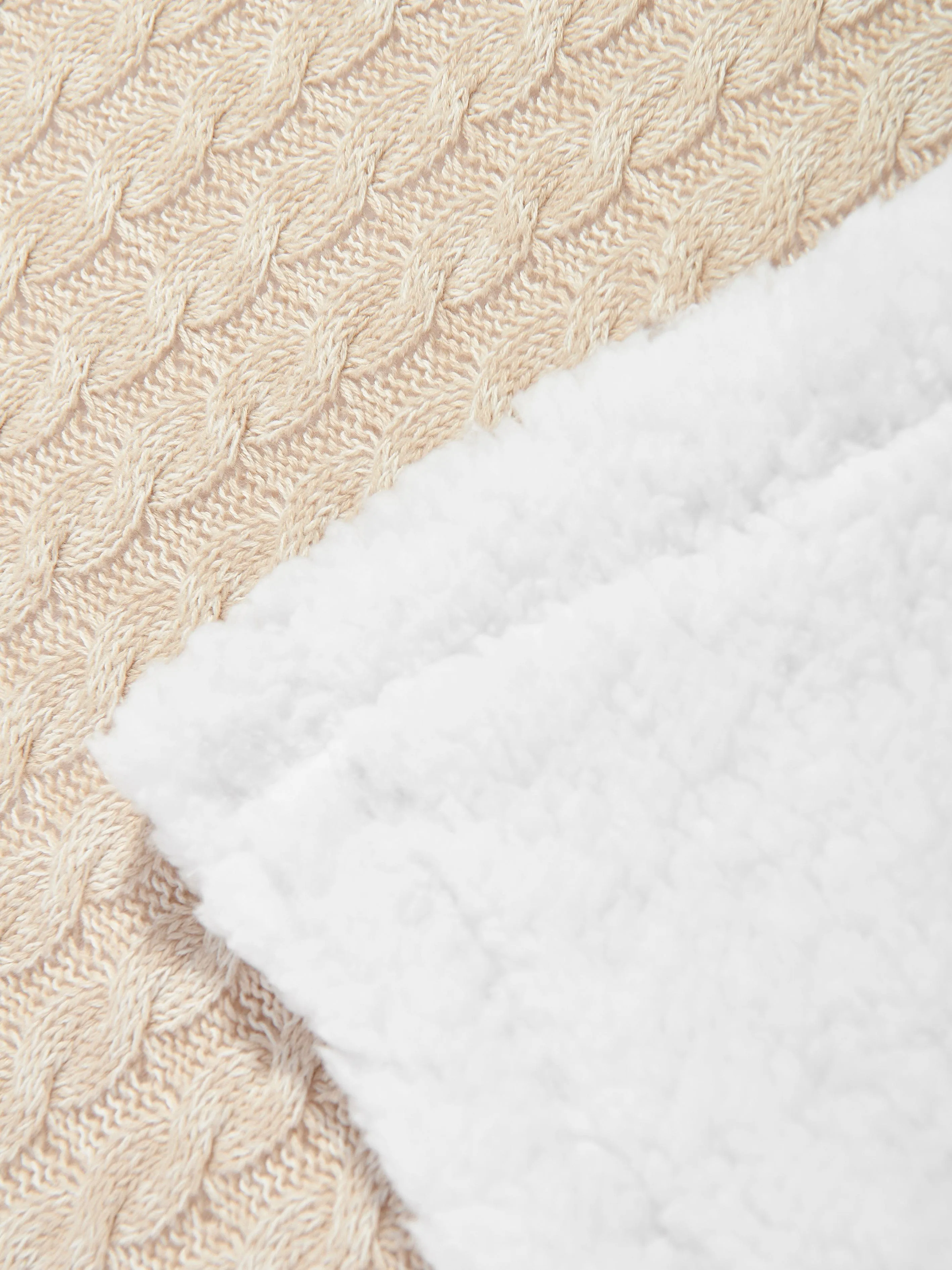 DKNY Baby Sherpa Fleece Blanket in Beige (90cm)