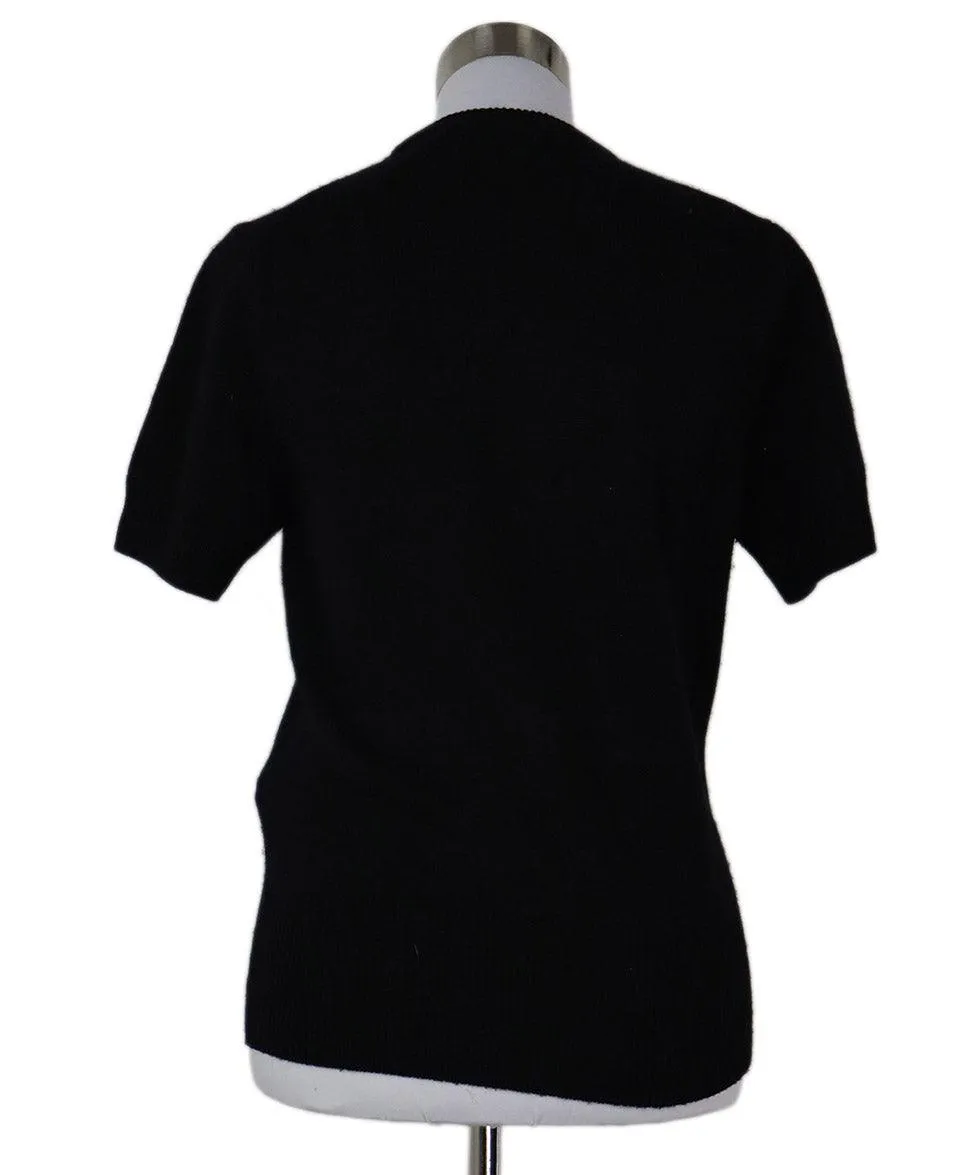Dolce & Gabbana Black Cashmere Gold Applique Sweater sz 6