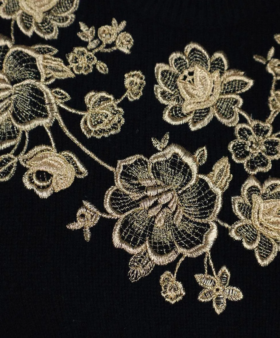 Dolce & Gabbana Black Cashmere Gold Applique Sweater sz 6