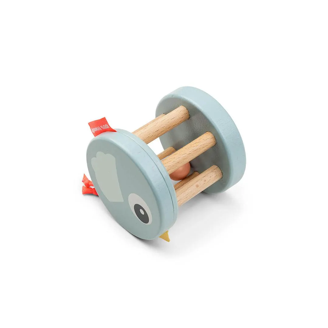Done by Deer Wooden Rattle - Blue - Birdee