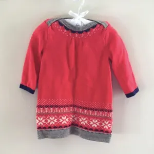 Doorbuster Baby Boden Fair Isle Red Knit Sweater Dress 6-12 Months  Almost Gone!