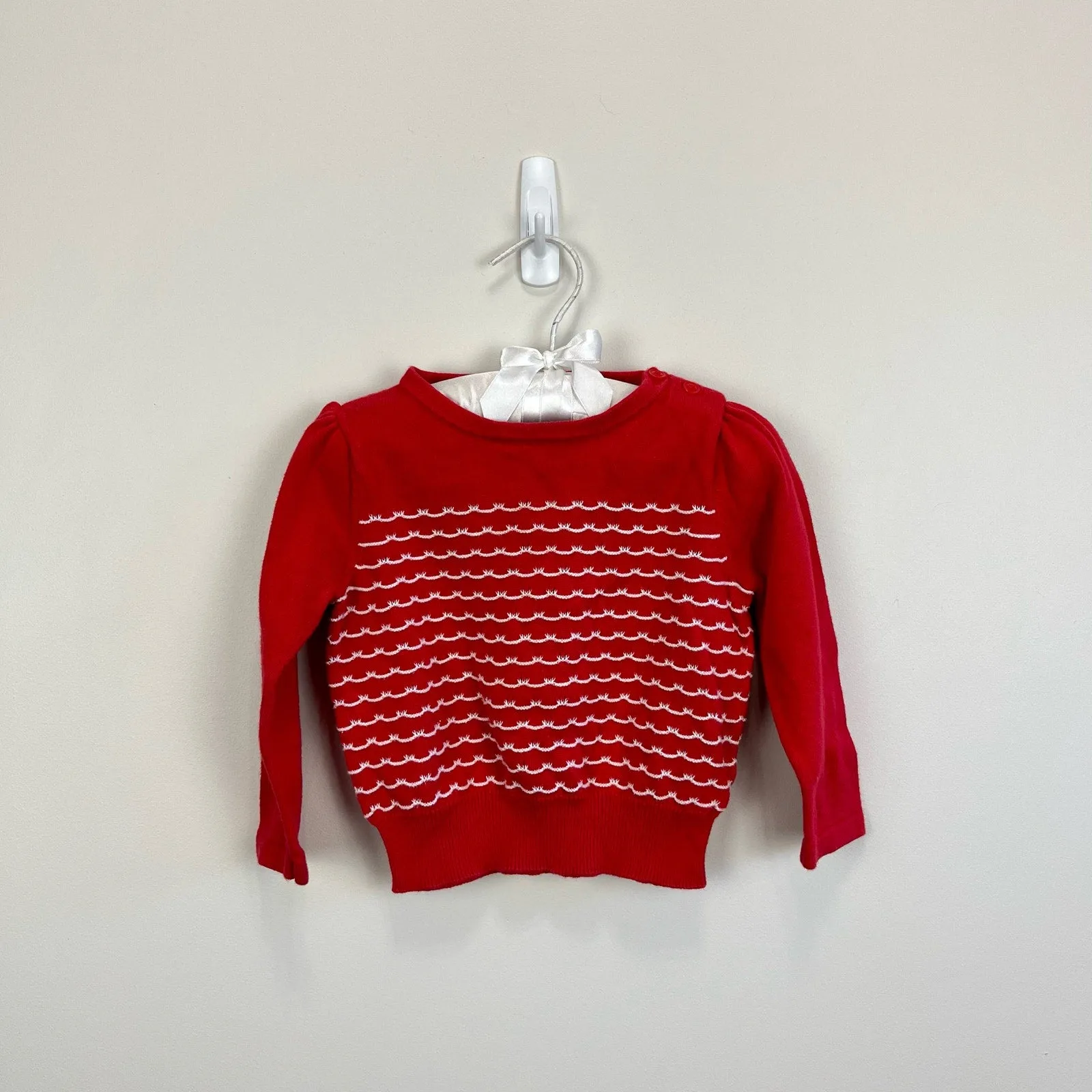 Doorbuster Janie and Jack Scallop Stripe Red Sweater 18-24 Months  Ends Soon!