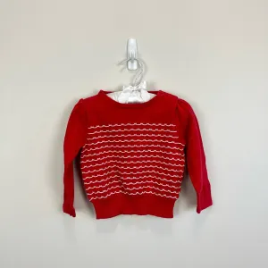 Doorbuster Janie and Jack Scallop Stripe Red Sweater 18-24 Months  Ends Soon!