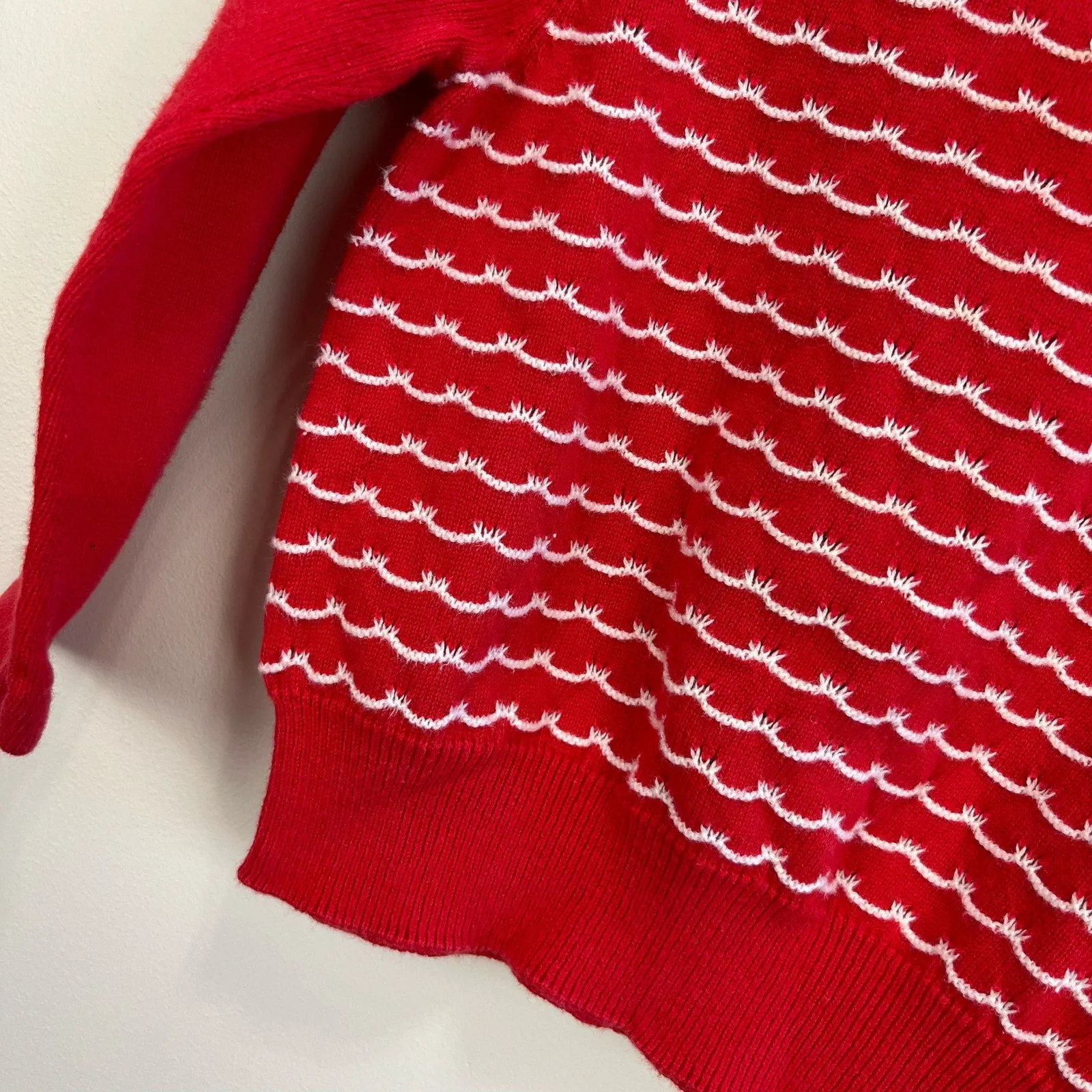Doorbuster Janie and Jack Scallop Stripe Red Sweater 18-24 Months  Ends Soon!