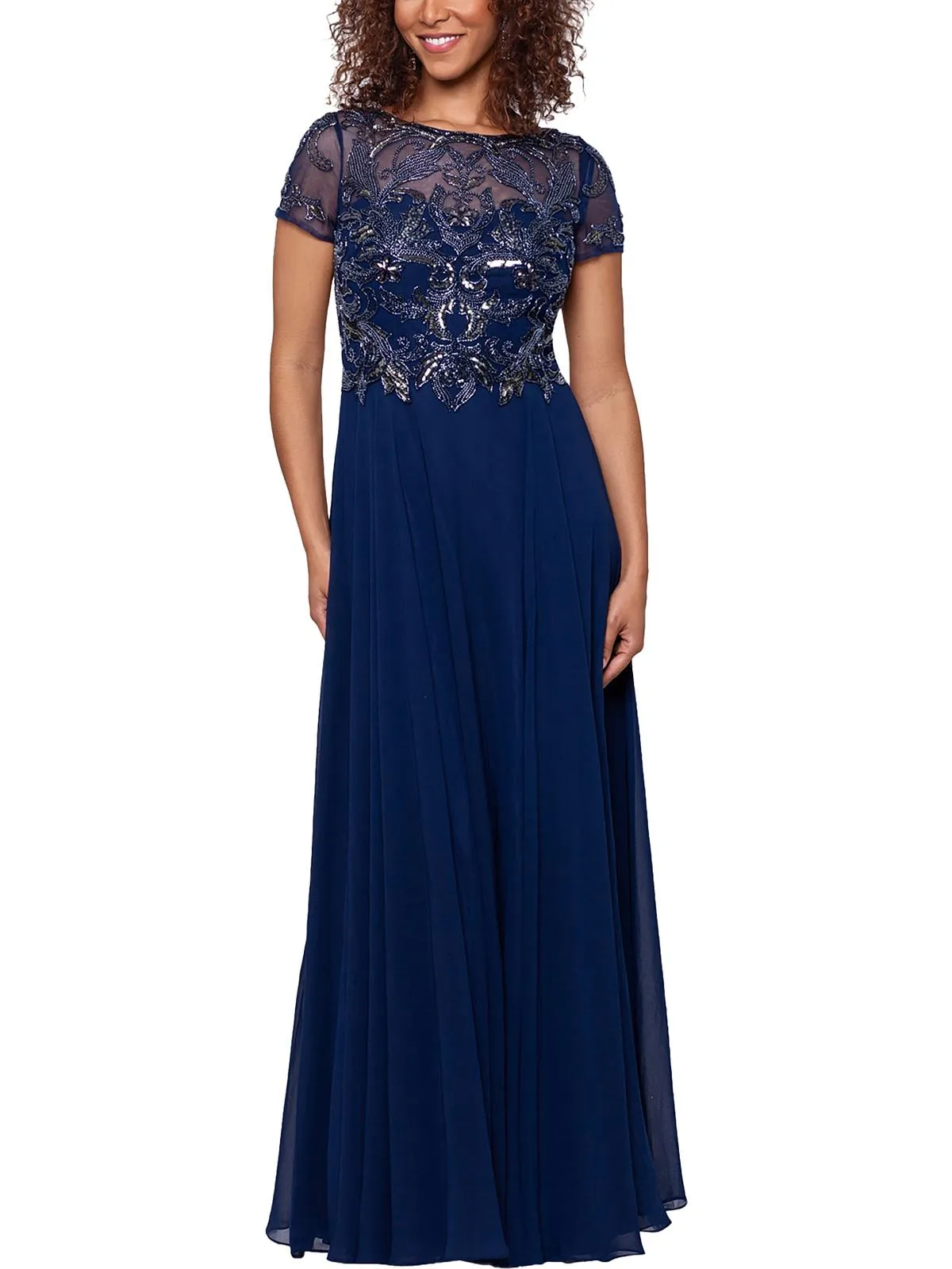 Doorbuster Womens Embellished Chiffon Evening Dress  Almost Sold Out!
