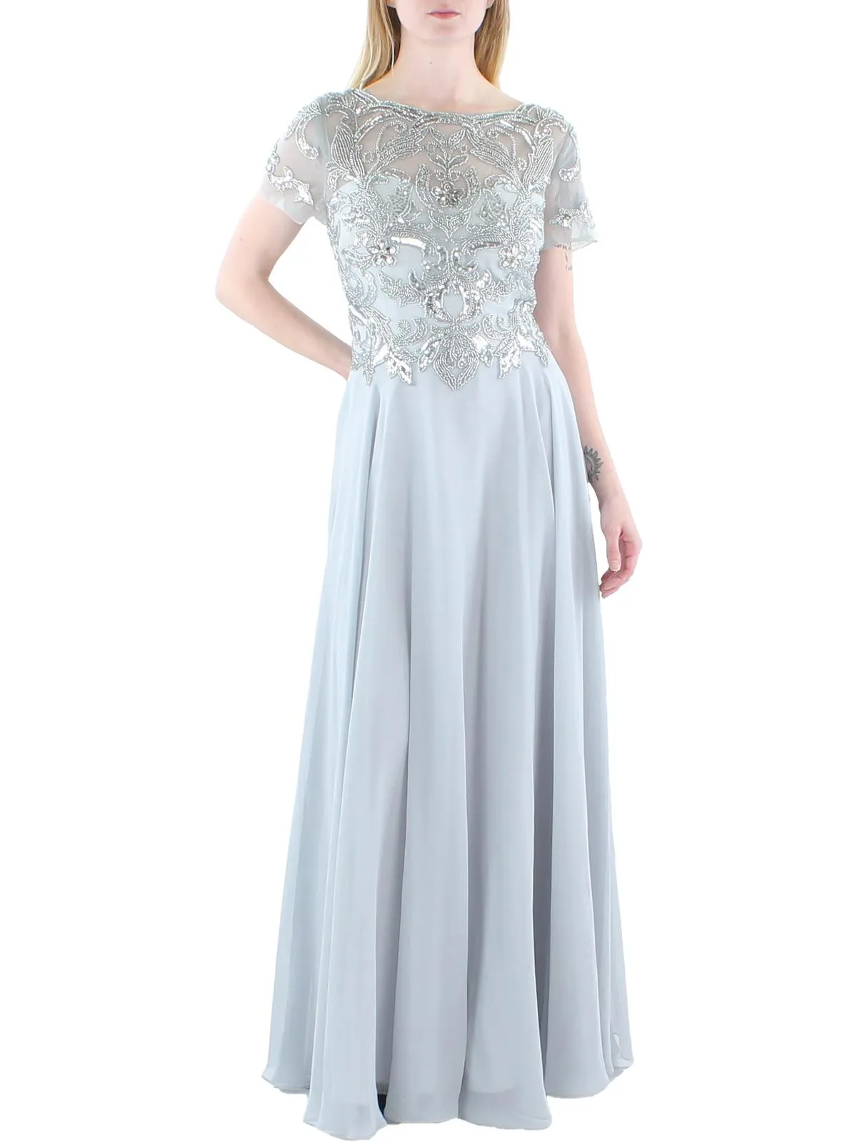 Doorbuster Womens Embellished Chiffon Evening Dress  Almost Sold Out!