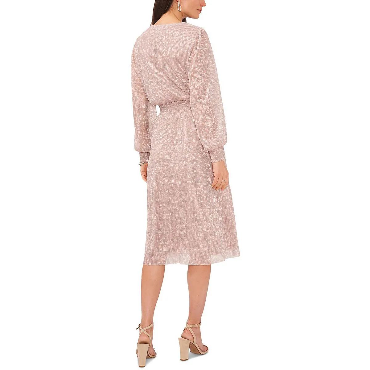 Doorbuster Womens Metallic Midi Cocktail and Party Dress  Limited Availability!