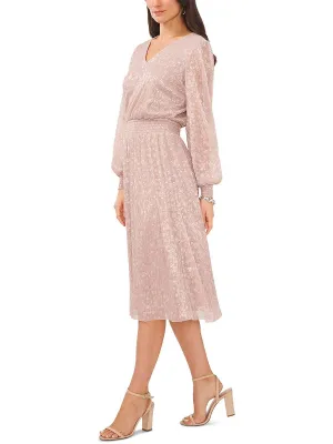Doorbuster Womens Metallic Midi Cocktail and Party Dress  Limited Availability!