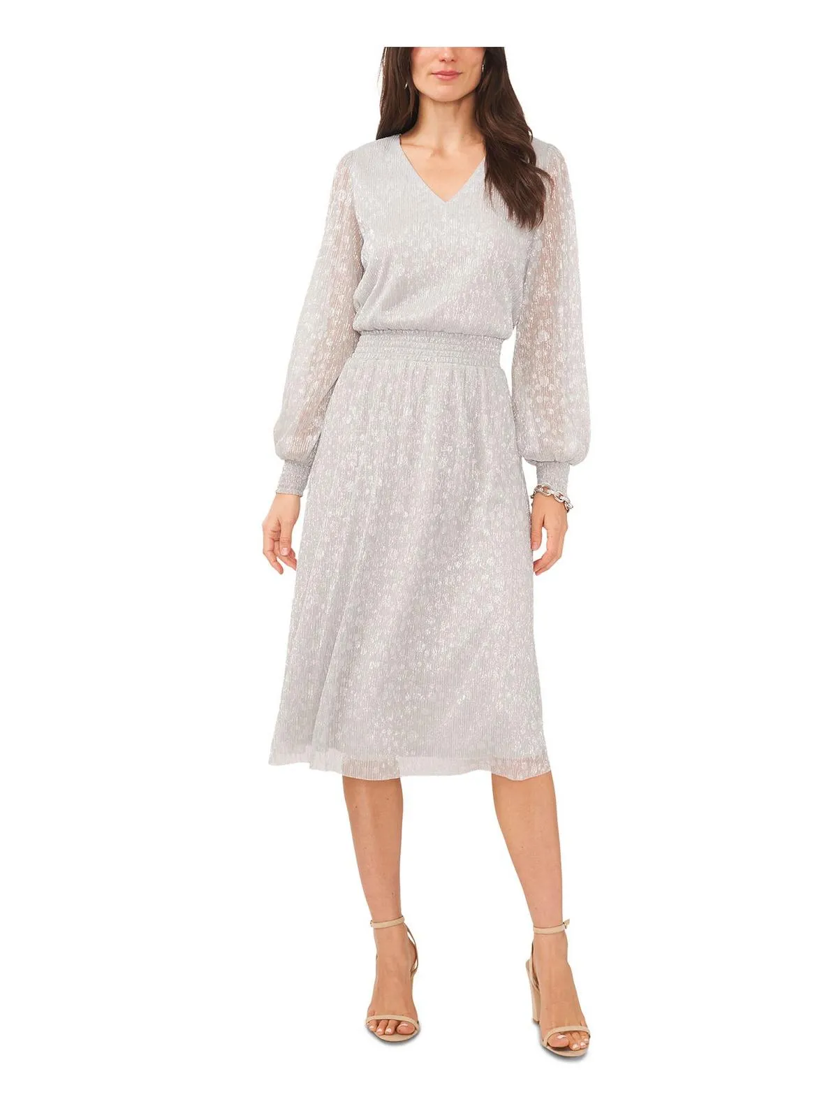 Doorbuster Womens Metallic Midi Cocktail and Party Dress  Limited Availability!