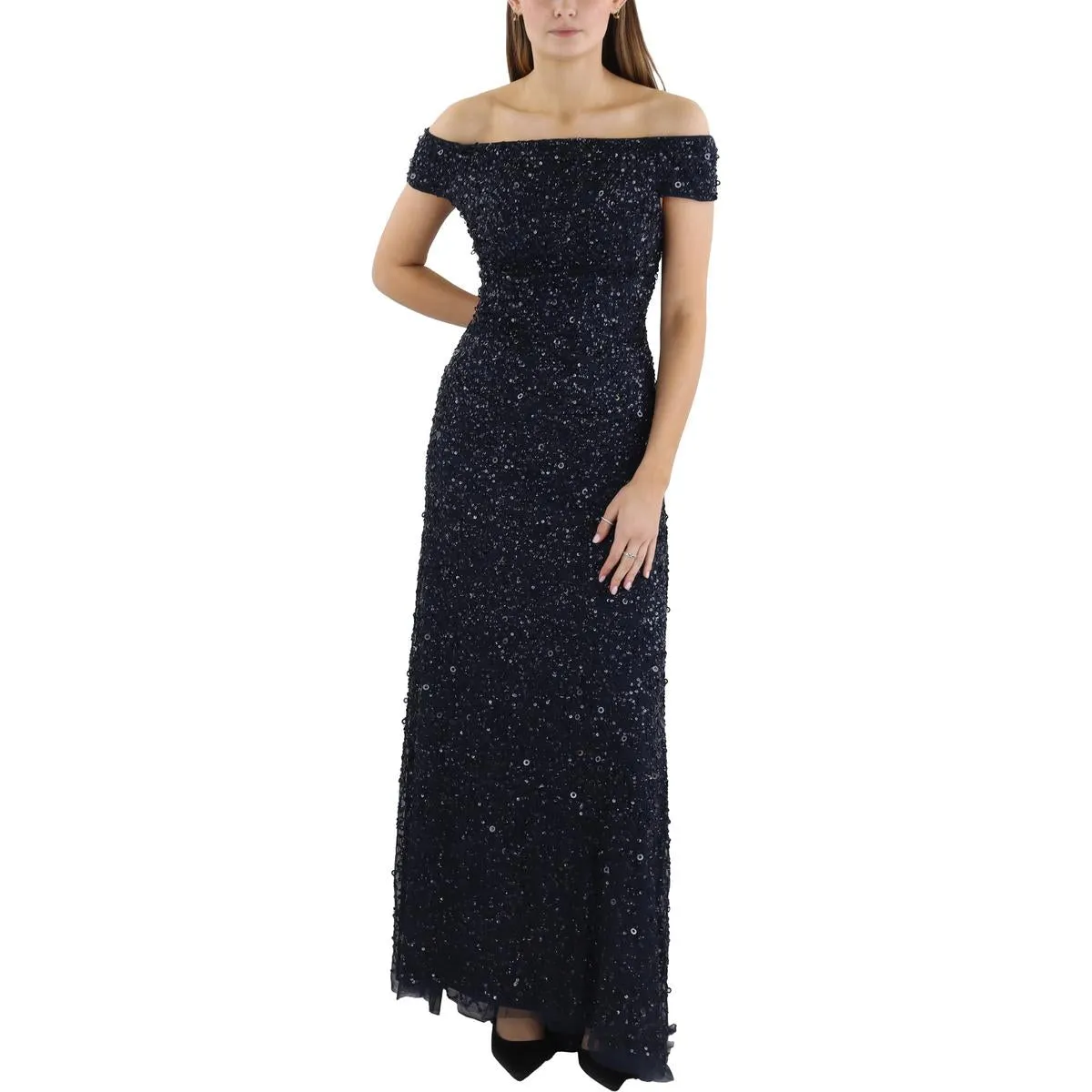 Doorbuster Womens Sequined Off-The-Shoulder Formal Dress  Dont Miss Out!