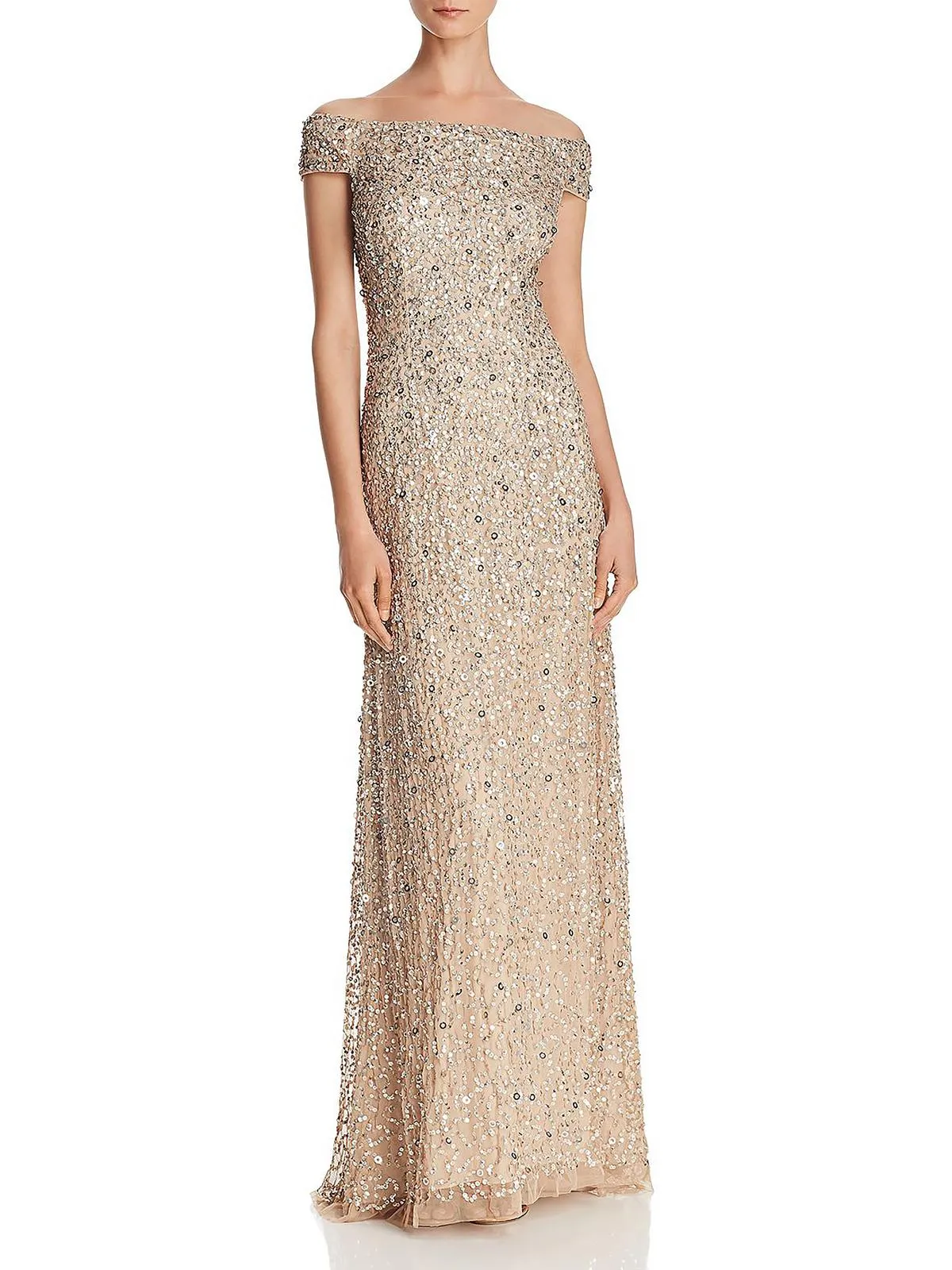 Doorbuster Womens Sequined Off-The-Shoulder Formal Dress  Dont Miss Out!