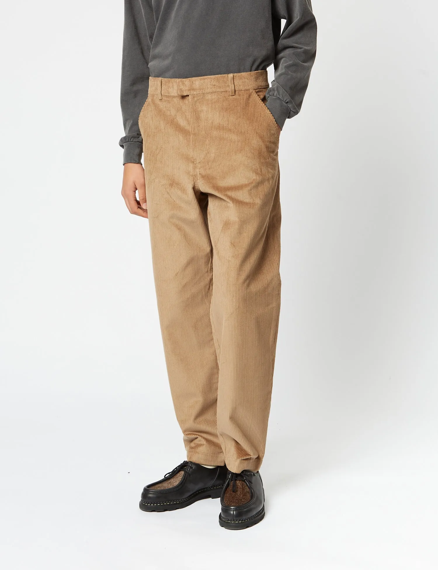 Editors Choice Bhode x Brisbane Cord Pant (Relaxed, Straight) - Fawn Khaki  Almost Gone!
