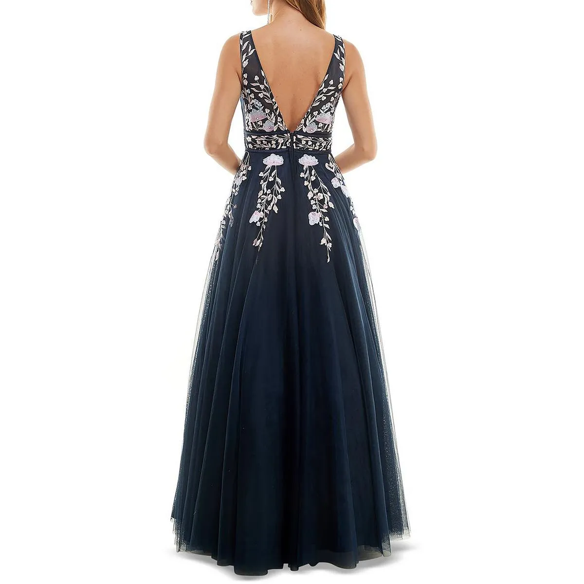 Editors Choice Juniors Womens Mesh Embroidered Evening Dress  Going Fast!