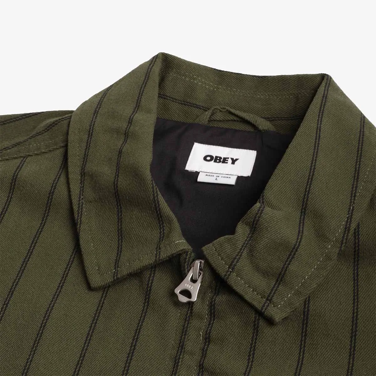 Editors Choice OBEY Stripe Zip Up Jacket  Today Only!