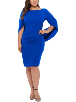 Editors Choice Plus Womens Drape Back Short Sleeves Bodycon Dress  Last Few Pieces!