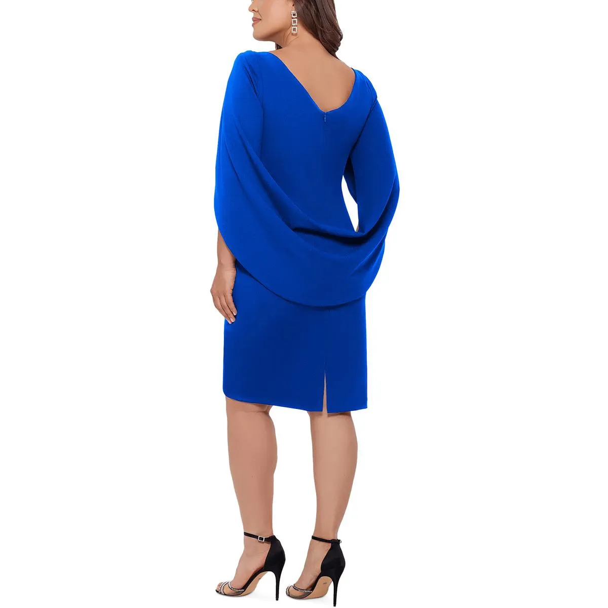 Editors Choice Plus Womens Drape Back Short Sleeves Bodycon Dress  Last Few Pieces!