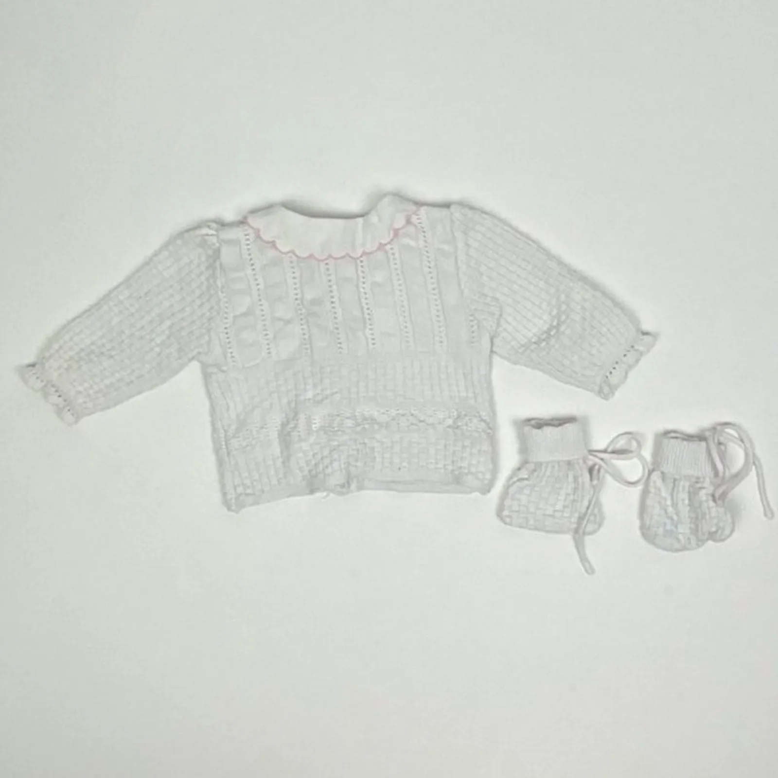 Editors Choice Vintage Girls White Cardigan Sweater 3-6 Months  Limited Stock!