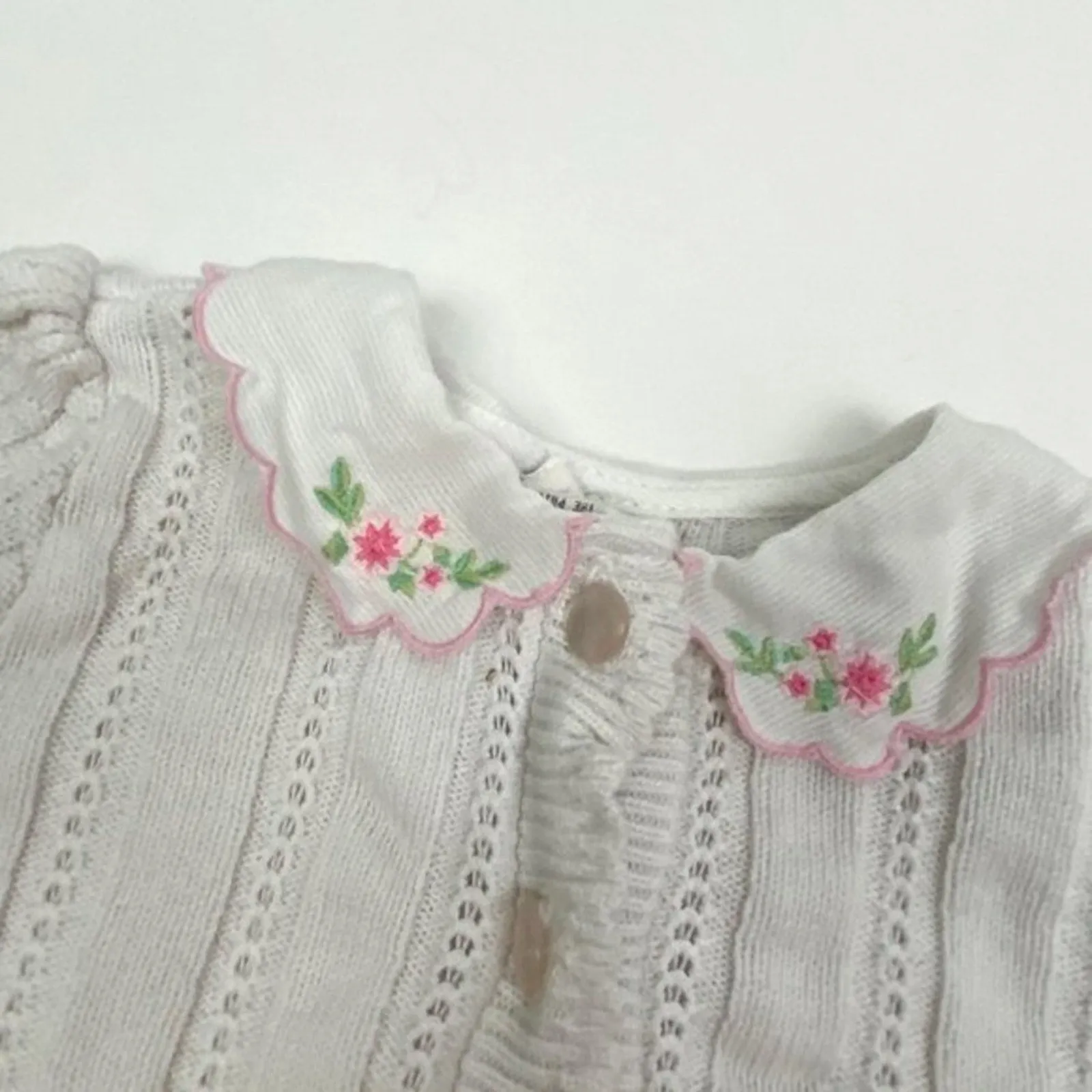 Editors Choice Vintage Girls White Cardigan Sweater 3-6 Months  Limited Stock!