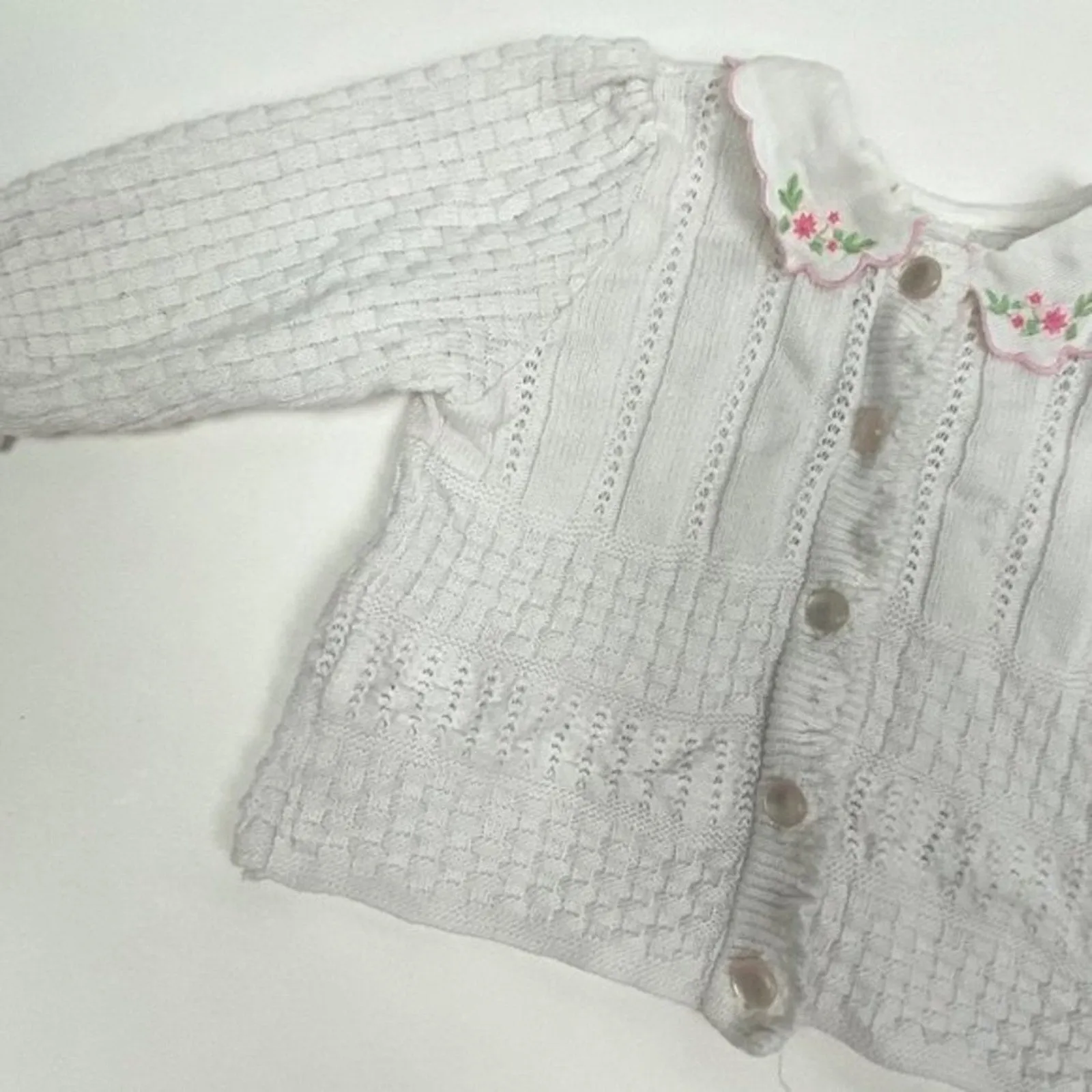 Editors Choice Vintage Girls White Cardigan Sweater 3-6 Months  Limited Stock!