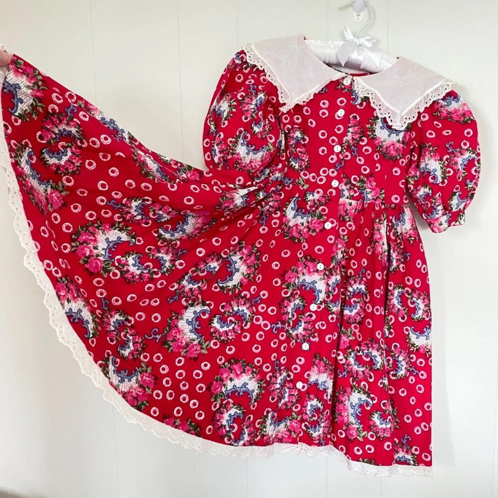 Editors Choice Vintage Mousefeathers Pink Floral Dress 5T  Ends Soon!